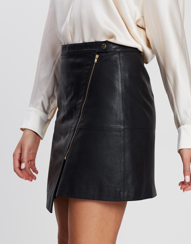 Marcs - Zip Leather Skirt