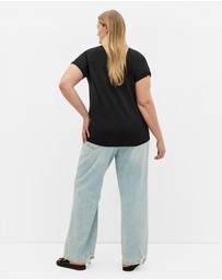 City Chic - Cuffed Sleeve Foil Tee