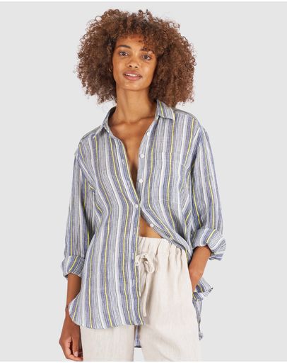 Blue Beige Stripes