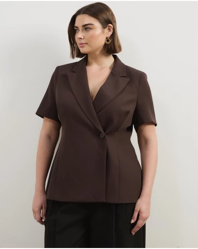 Atmos&Here Curvy - Marlow Short Sleeve Blazer