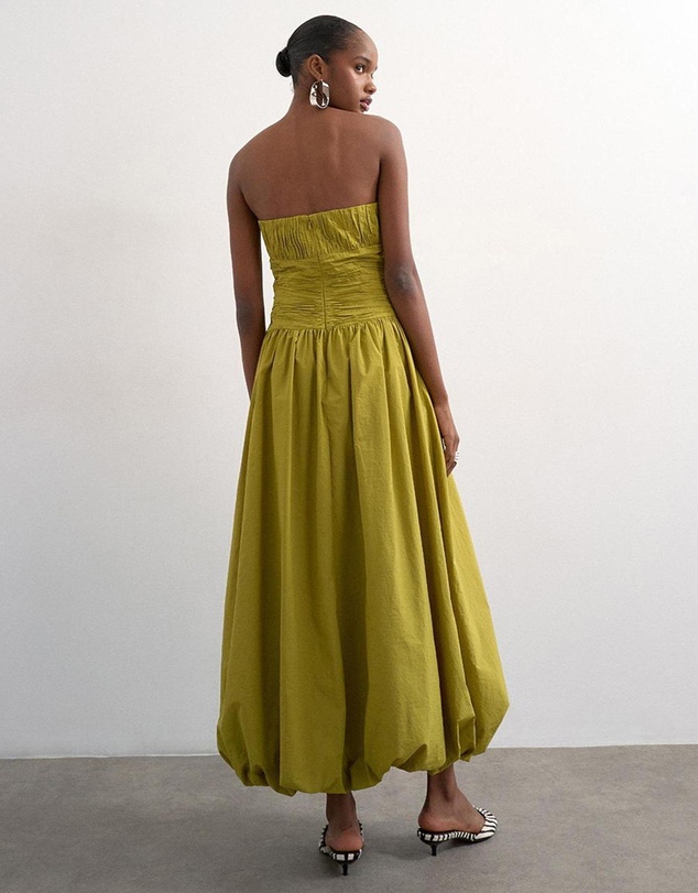 TOPSHOP - Tsluna Bubble Hem Maxi Dress Wvn