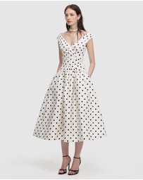 Self Portrait - Polka Dot Cotton Midi Dress