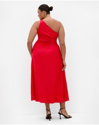 City Chic - Aliza One Shoulder Pleat Maxi Dress