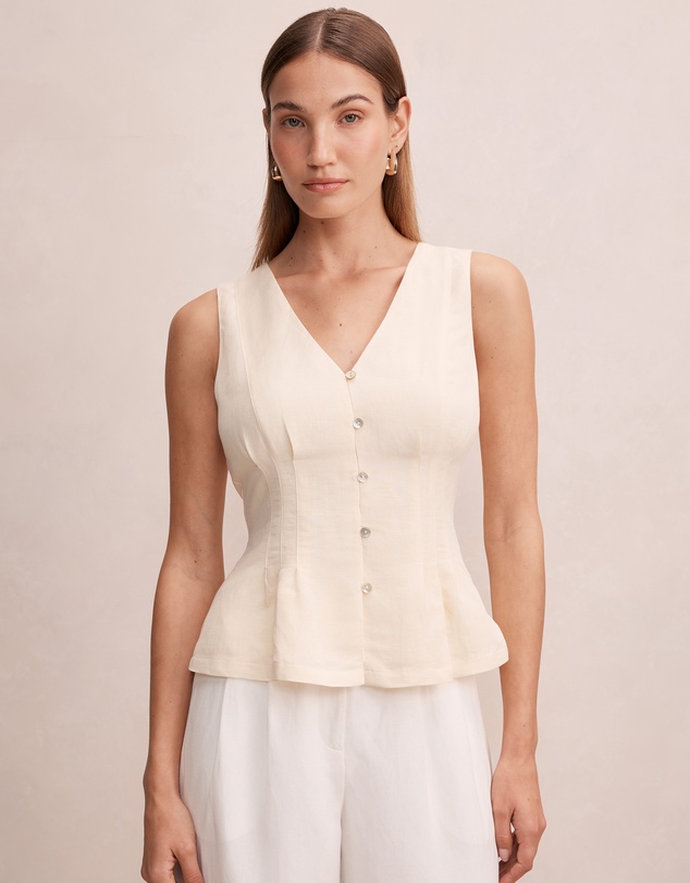 Forever New - Portia Pleated Linen Top