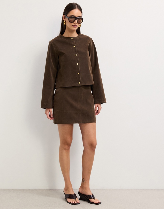 The Fated - Corina Suede Mini Skirt