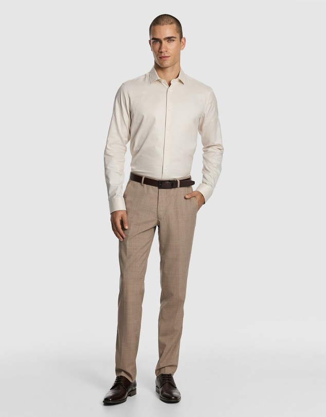 yd. - Cash Wool Blend Slim Dress Pant