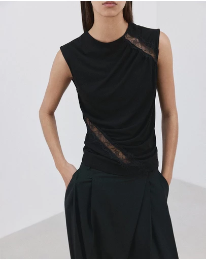 M.N.G - Ruched Fitted Top