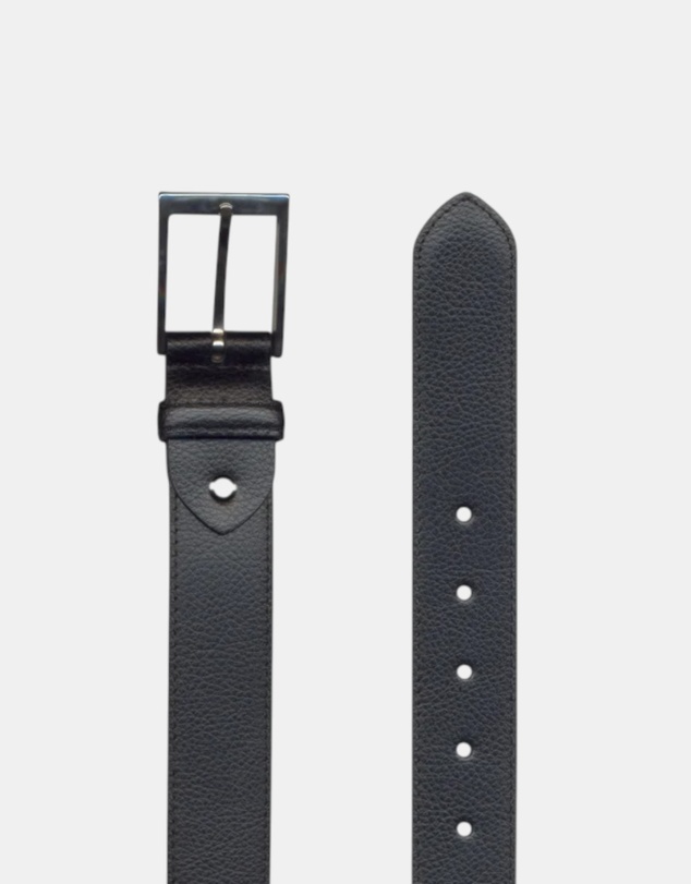 Henry Bucks - HENRY SARTORIAL x LEYVA Pebble Leather Belt BLACK