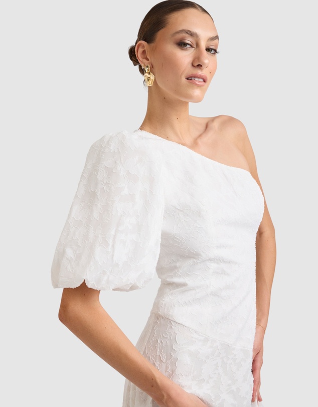 Honey and Beau - Stanley One Shoulder Puff Sleeve Dress