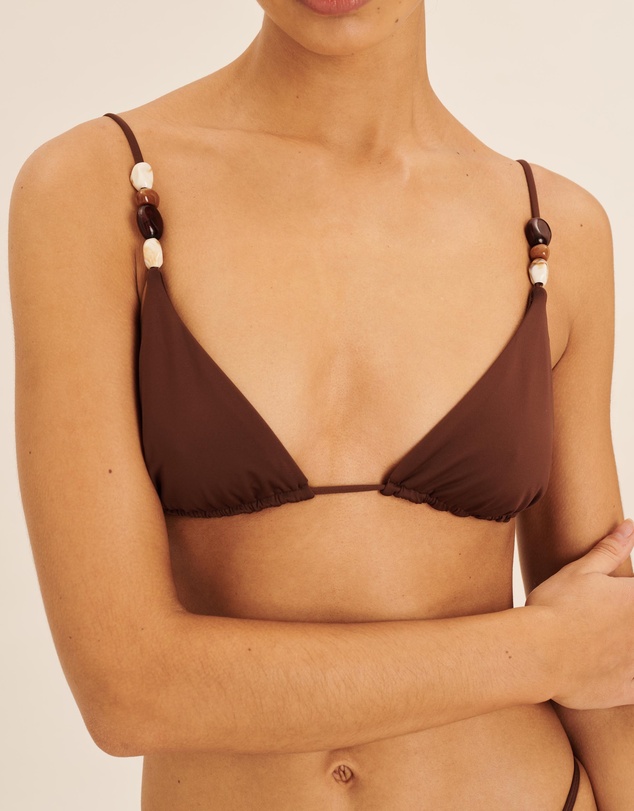 AERE - Bead Detail Triangle Bikini Top