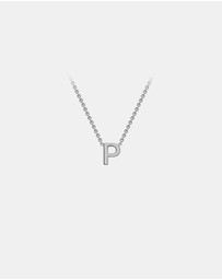 Zoe Olivia - 9K White Gold Initial P Necklace