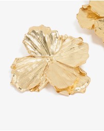 Lovisa - Gold Plated Large Organic Petal Flower Earrings