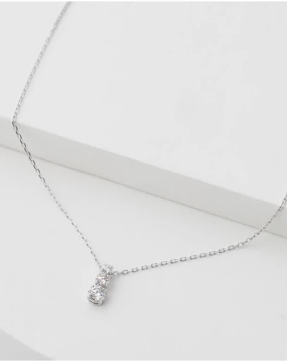Swarovski - Stilla Attract pendant, Round cut, White, Rhodium plated