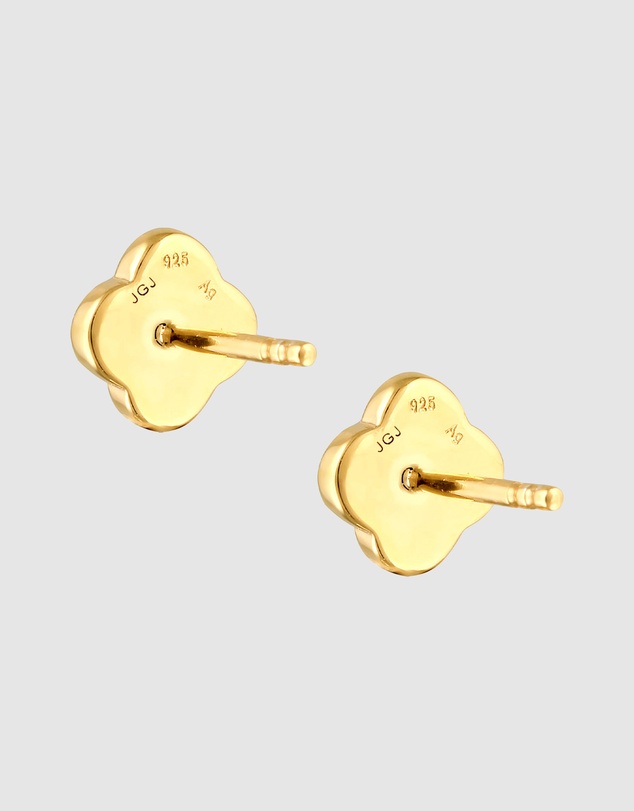 Kuzzoi - ICONIC EXCLUSIVE - Cloverleaf Stud Earrings in Gold-Plated 925 Sterling Silver