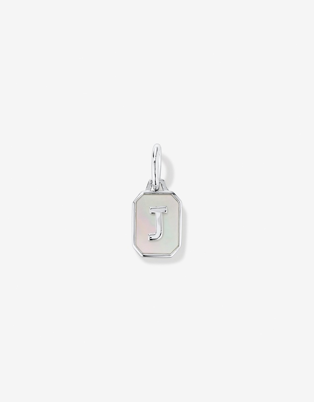 Michael Hill - Letter J Mother of Pearl Initial Pendant in Sterling Silver