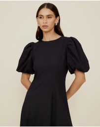 The Fated - Lucy Puff Sleeve Midi Dress