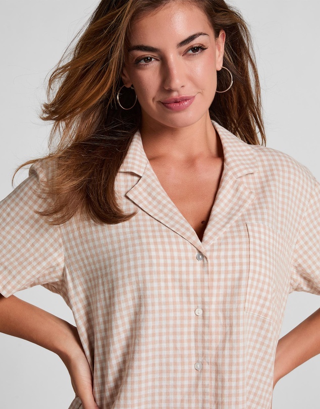 Hunkemoller - Short Sleeve Linen Sleep Shirt
