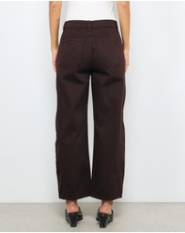 AERE - Mid Rise Barrel Leg Jeans