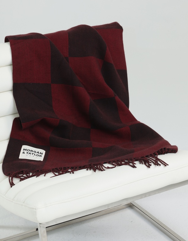 Morgan & Taylor - Checkmate Soft Touch Throw Blanket in Black
