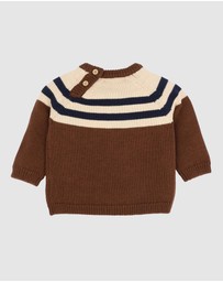 Bebe by Minihaha - Jake Raglan Stripe Knitted Jumper - Babies
