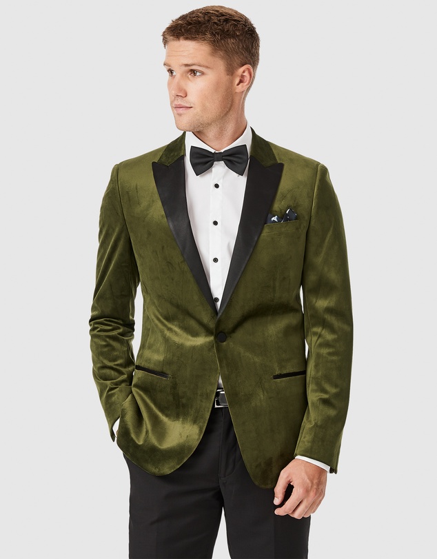Politix - Slim Fit Satin Peak Lapel Tuxedo Jacket