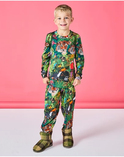 Kip&Co - Jungle Life Organic Cotton LS Top Pants Pyjama Set - Kids-Teens