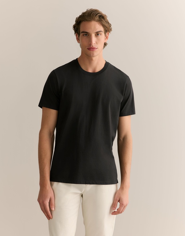 Trenery - Organically Grown Cotton Crew T-shirt in Black