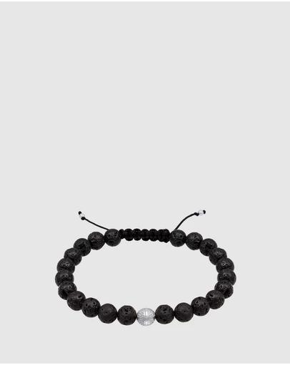 Kuzzoi - ICONIC EXCLUSIVE - Lava Stone Bracelet with Sterling Silver Elements