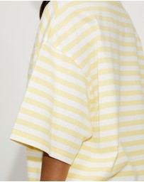 Dazie - Nostalgia Stripe Oversized Boyfriend Tee