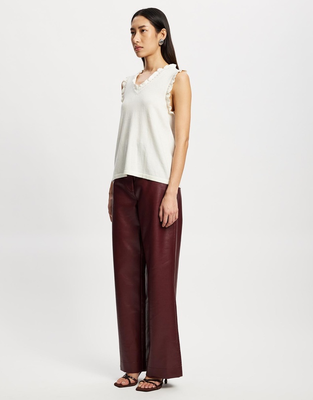 Lindsay Nicholas New York - Frill V-Neck Shell Top