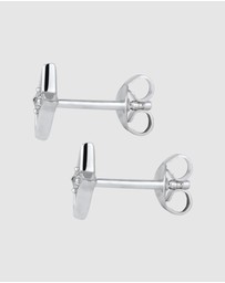 Kuzzoi - ICONIC EXCLUSIVE - Earrings Male Stud Star White Crystals 925 Sterling Silver