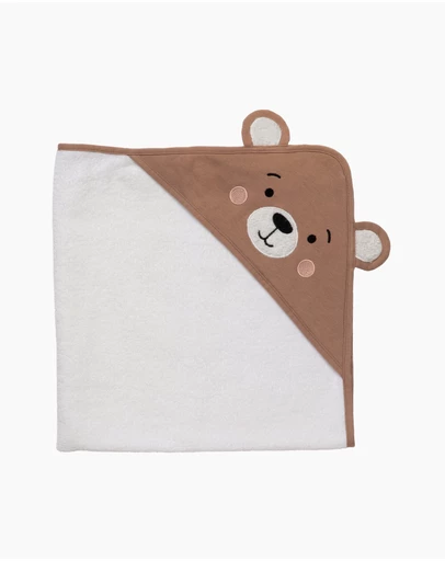 Living Textiles - Organic Hooded Towel - Cuddly Bear
