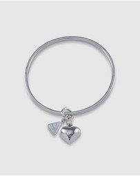 Von Treskow - Flat Edged Bangle With Puffy Heart