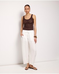 AERE - Bay Linen Barrel Leg Pants