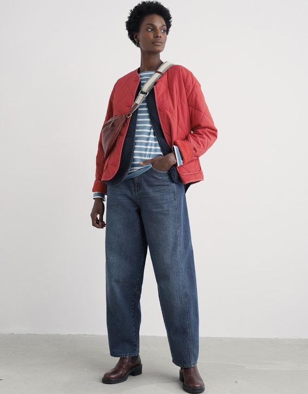 Seasalt - Seasalt Cornwall Red Swift Barn Organic Cotton Quilted Jacket