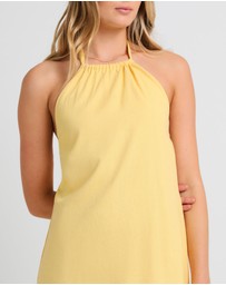 Subtitled - Halcyon Halter Linen Dress