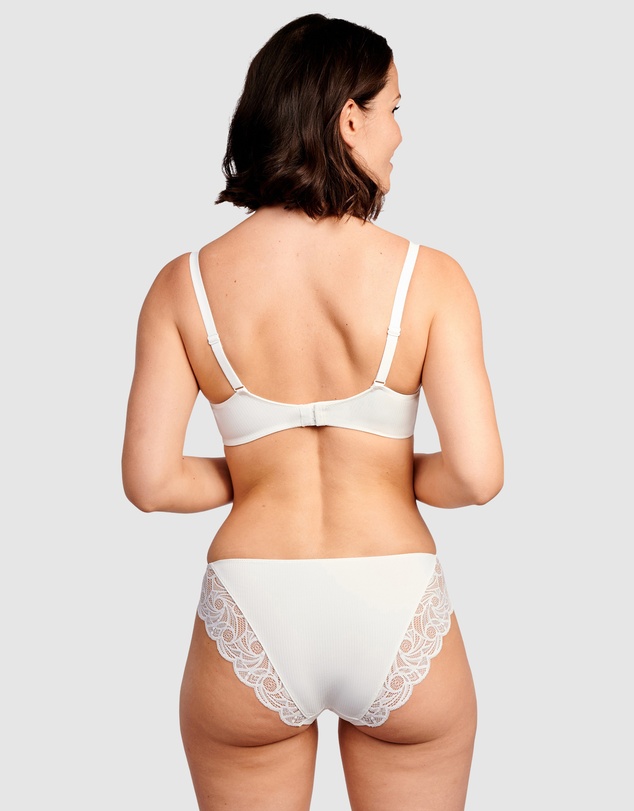 Sans Complexe - Ariane Essential Ribbed Microfibre Bikini Brief With Lace