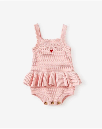Cotton On Kids - Baby Organic Knit Sleeveless Peplum Bubbysuit