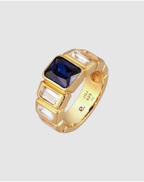 Elli Jewelry - Ring Sapphire 925 Sterling Silver Vermeil