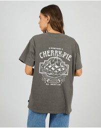 All About Eve - Cherry Pie Relaxed Tee Charcoal