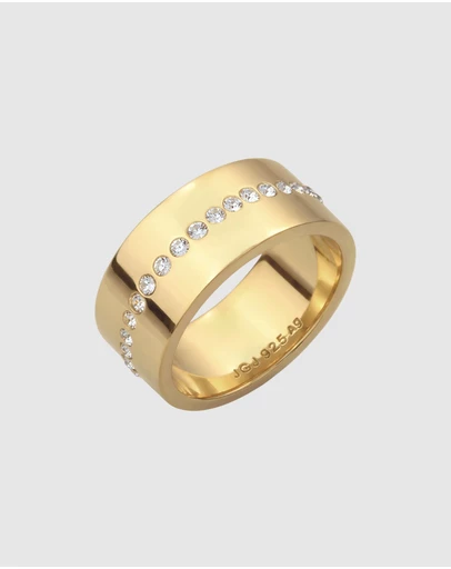 Elli Jewelry - Orbit Pavé Ring in Gold-Plated 925 Silver