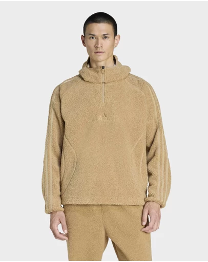 adidas Originals - BORG FLEECE TEAMGEIST 1/4 ZIP HOODIE Mens