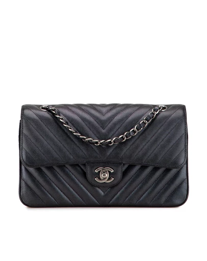 Pre-Loved by Azura Reborn - Pre-Loved Medium Classic Chevron Caviar Double Flap
