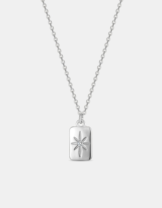 Mestige - True North Bar Necklace - Silver Plated