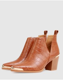 Belle & Bloom - Austin Croc Embossed Ankle Boot
