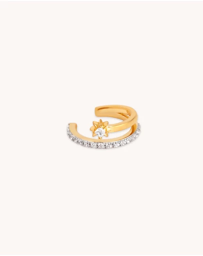 Astrid & Miyu - Cosmic Crystal Illusion 18ct Gold Plated Ear Cuff