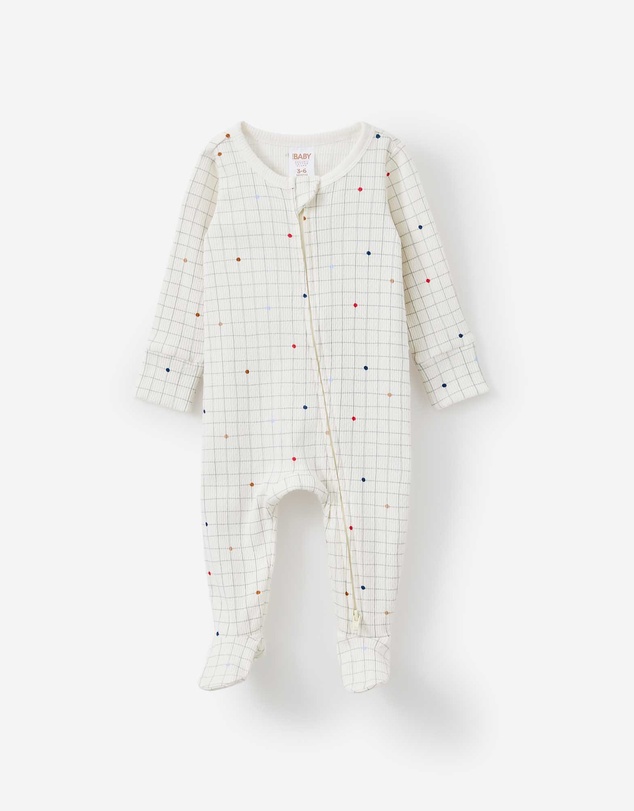 Cotton On Kids - Littlie Organic Long Sleeve Zip Romper