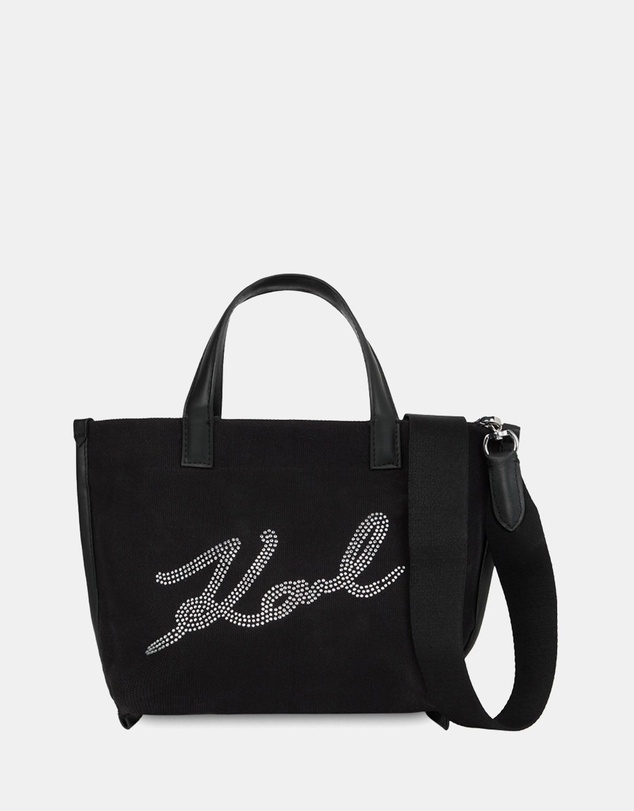 Karl Lagerfeld - K/Signature East-West Rhinestone Mini Tote Bag