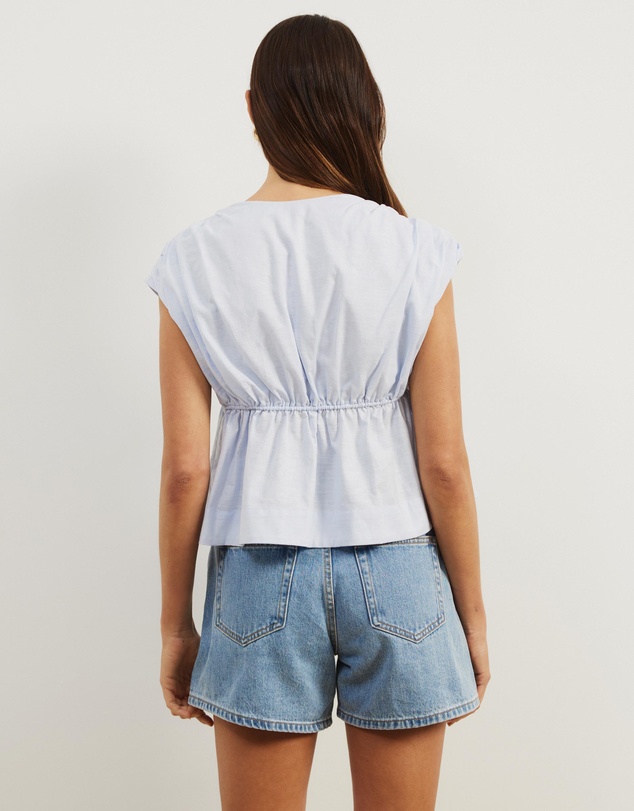 Atmos&Here - Belia Linen Blend Tie Front Top