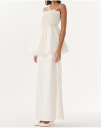 JUSTIN TONG - Ivory Linen Skirt